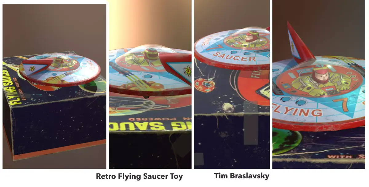 Retro UFO Toy Low-poly 3D model