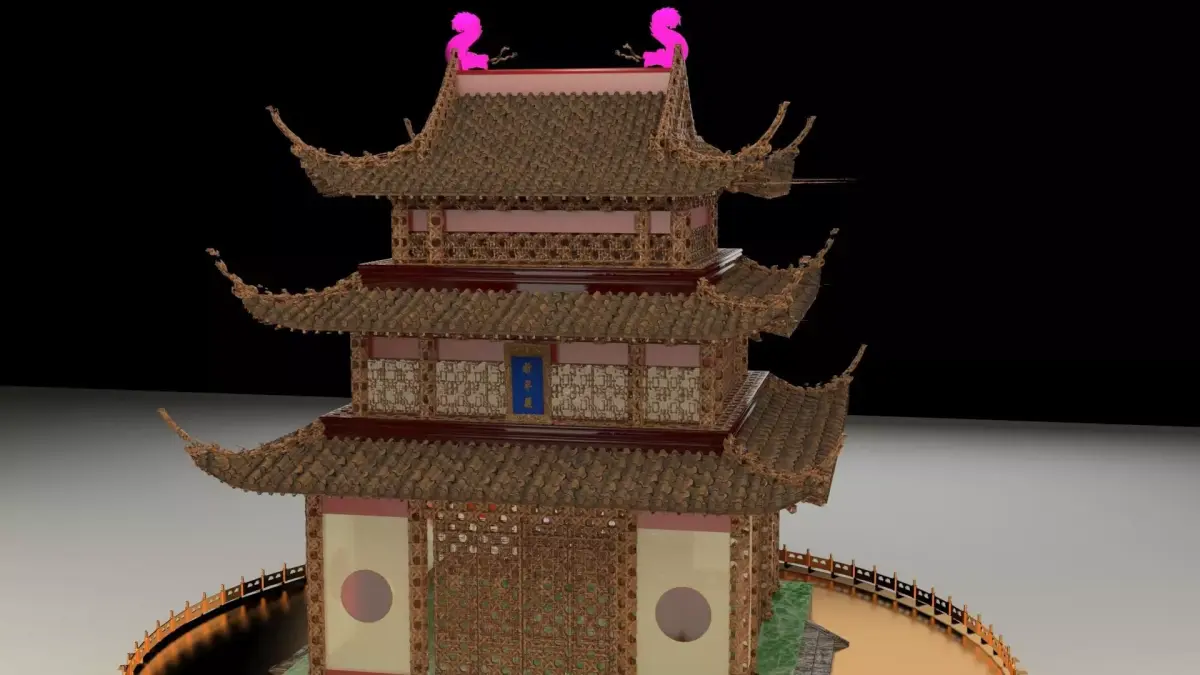 Chinese ancient house  3D model 5