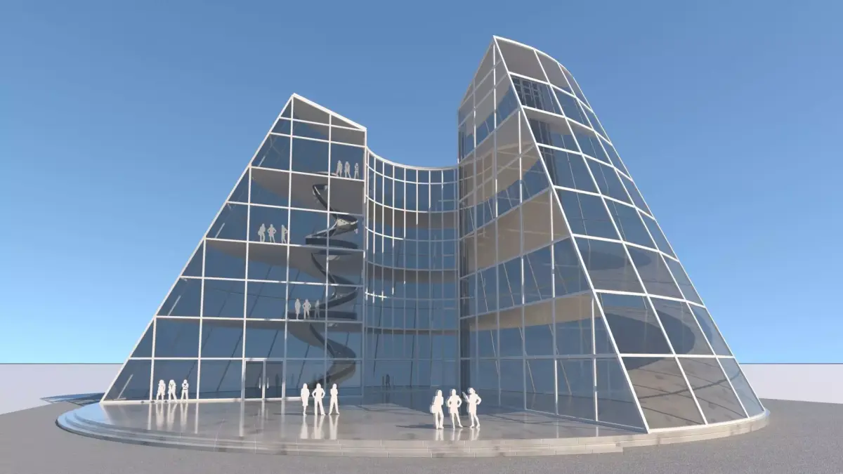 future building 2 exterior-interior 3D model