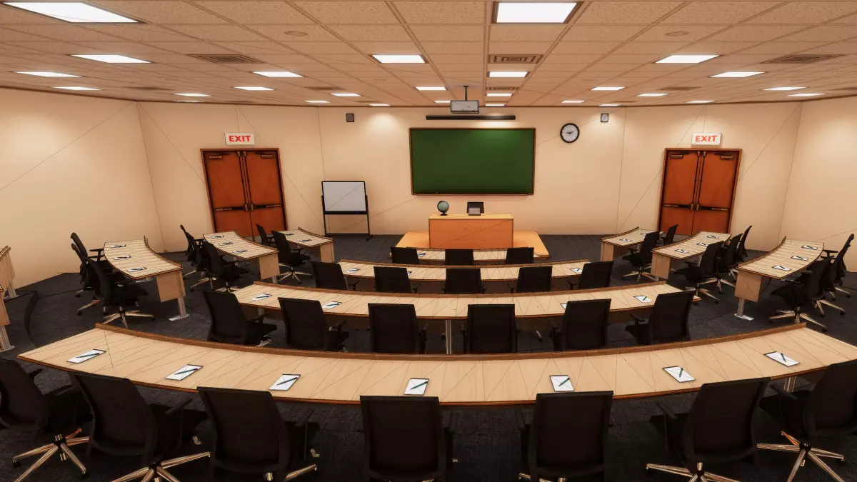 University Classroom Low-poly 3D model