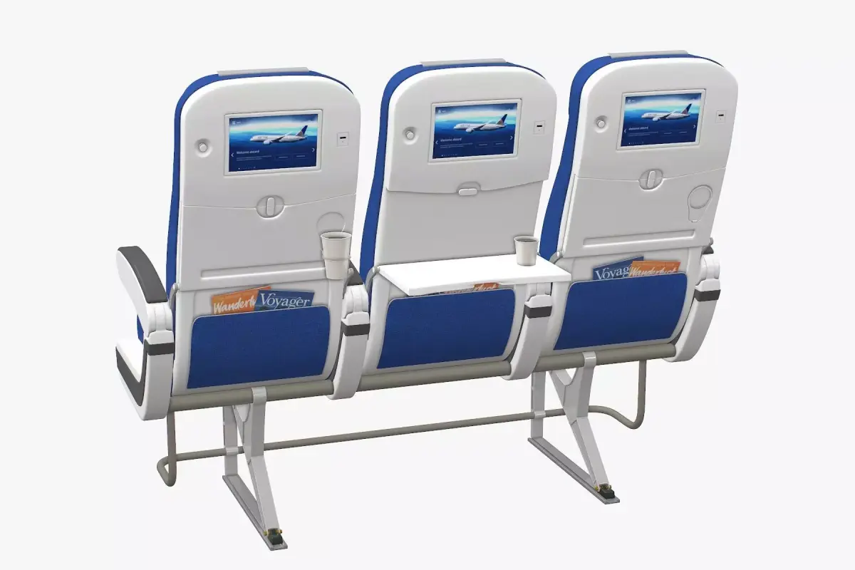 Airplane Chair V5 Low-poly 3D model