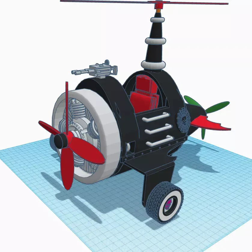 The Raven-Pulp Horror Themed Helicopter 3D print model
