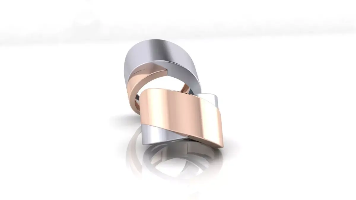 luxury 2 part gold ring 3D print model purchase