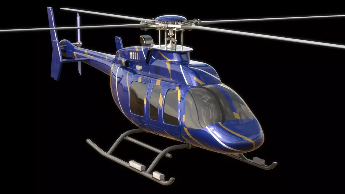 Helicopter - Bell Chopper - Exterior and Interior  3D model