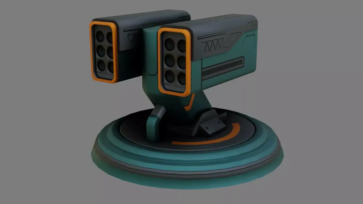 Sci-Fi Missile Launcher - Game Ready - PBR Low-poly 3D model