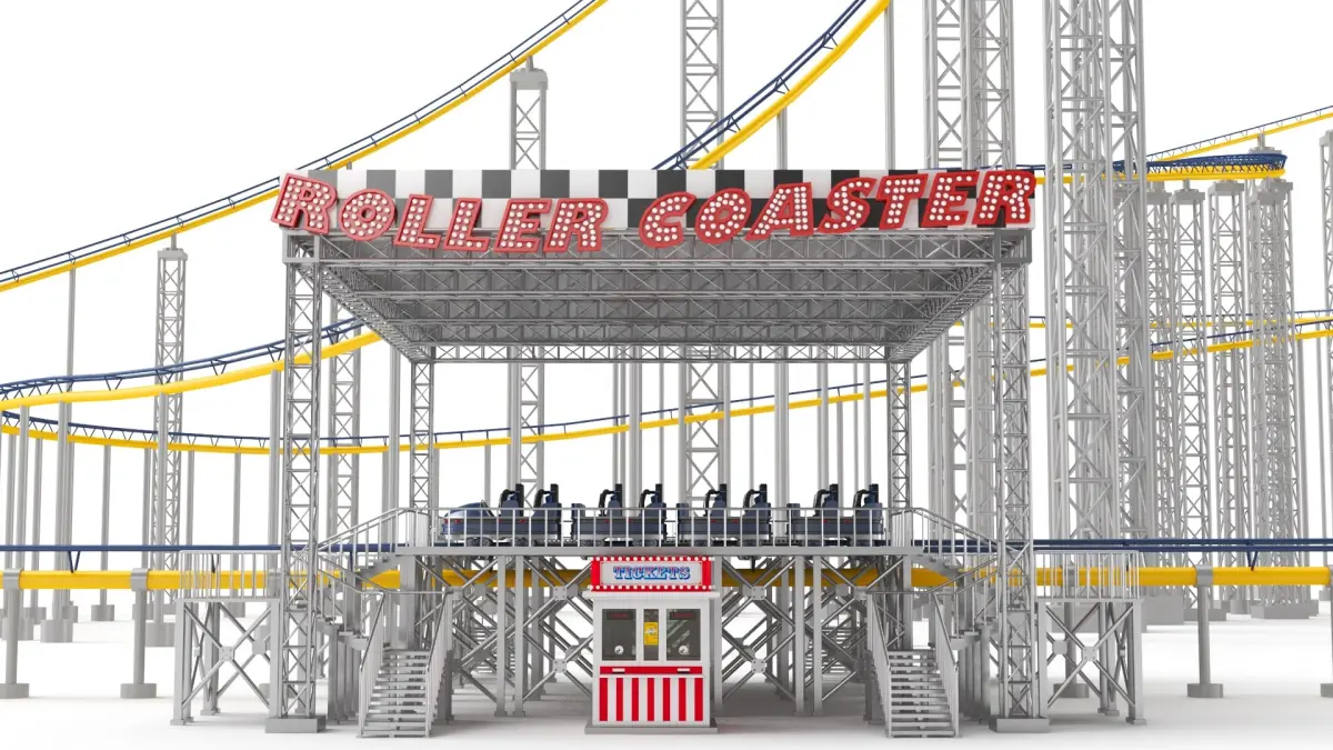 Full Roller Coaster 3D model
