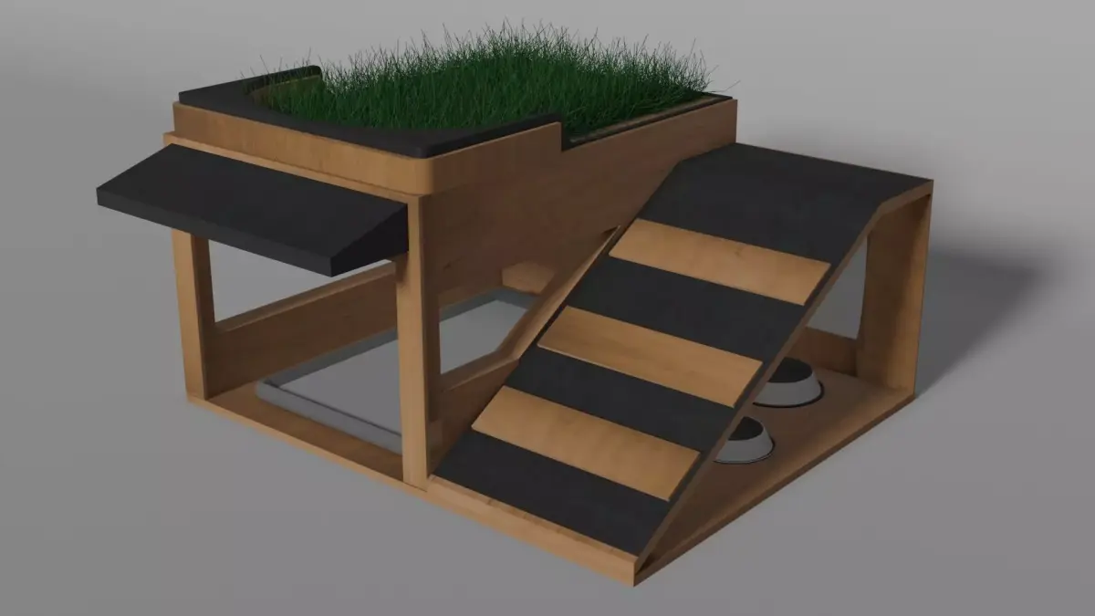 Dog or Cat House Low-poly 3D model