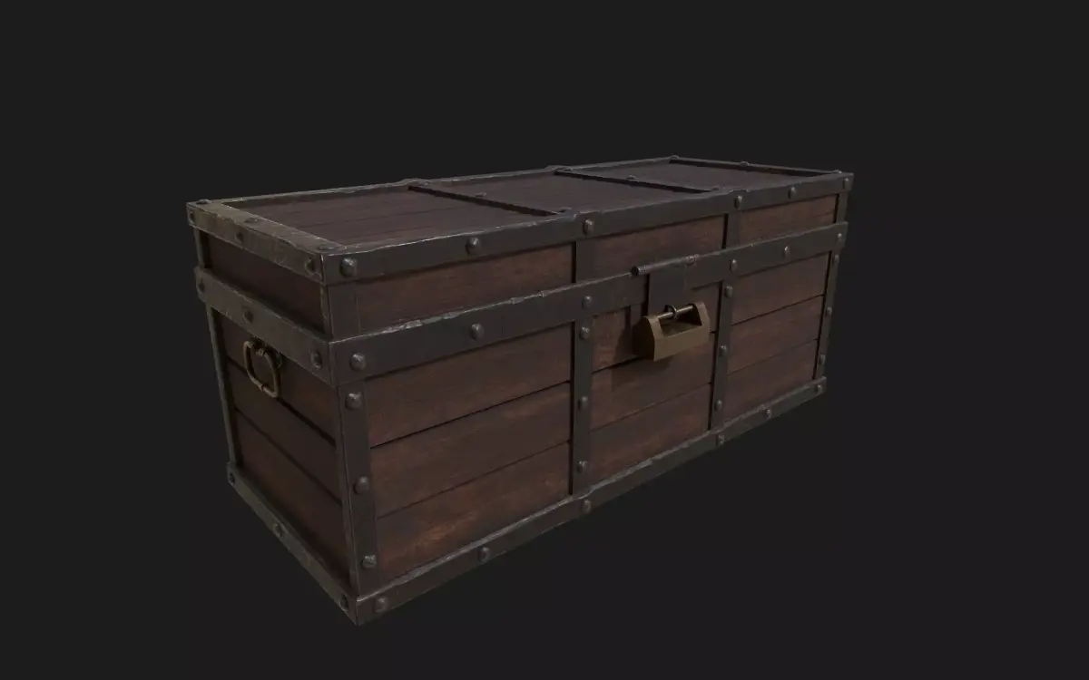 Chinese style box Low-poly 3D model