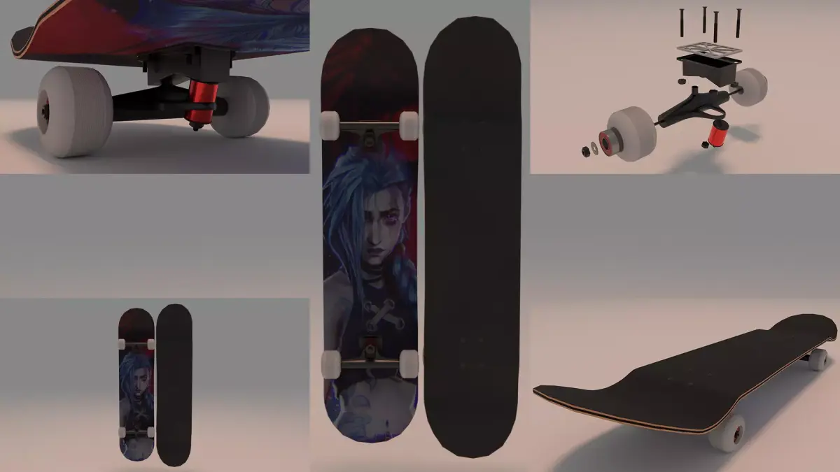 Arcane Jinx Skateboard Skate 3D model