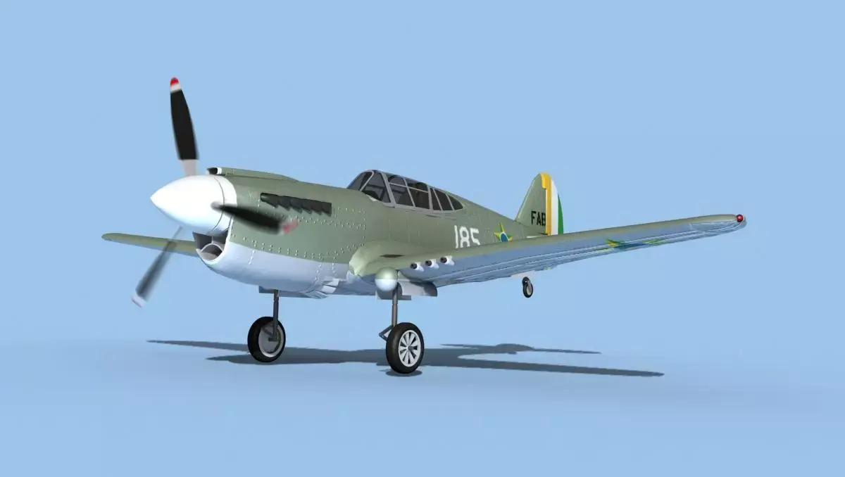 Curtiss P-40F Tomahawk V18 Brazil 3D model