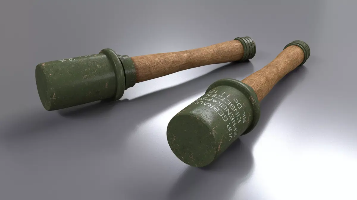 WWII Stick Grenade Low-poly 3D model