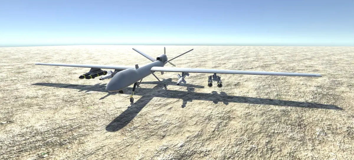 Low Poly MQ-9 Reaper UAV Drone Low-poly 3D model