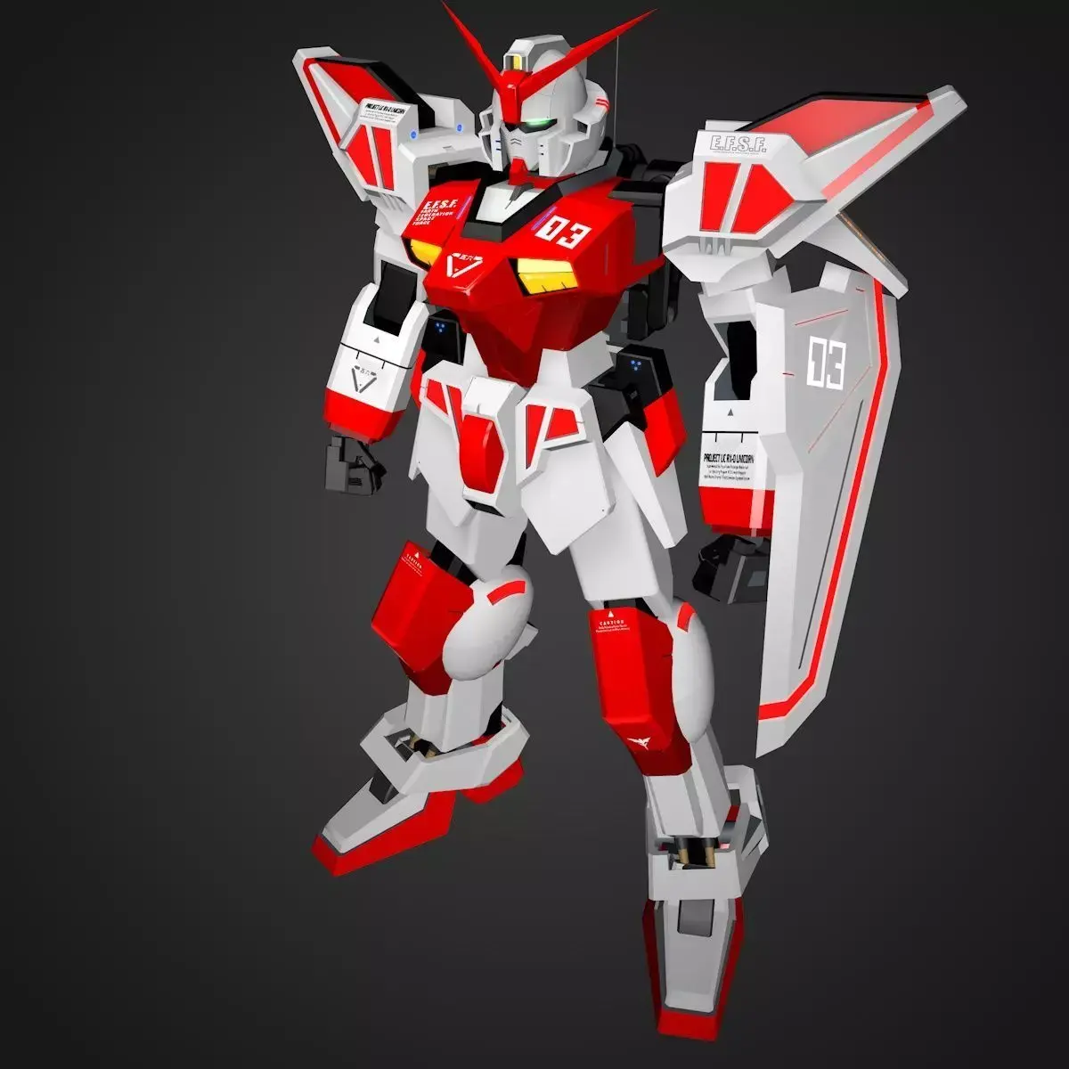 Gundam RX Low-poly 3D model