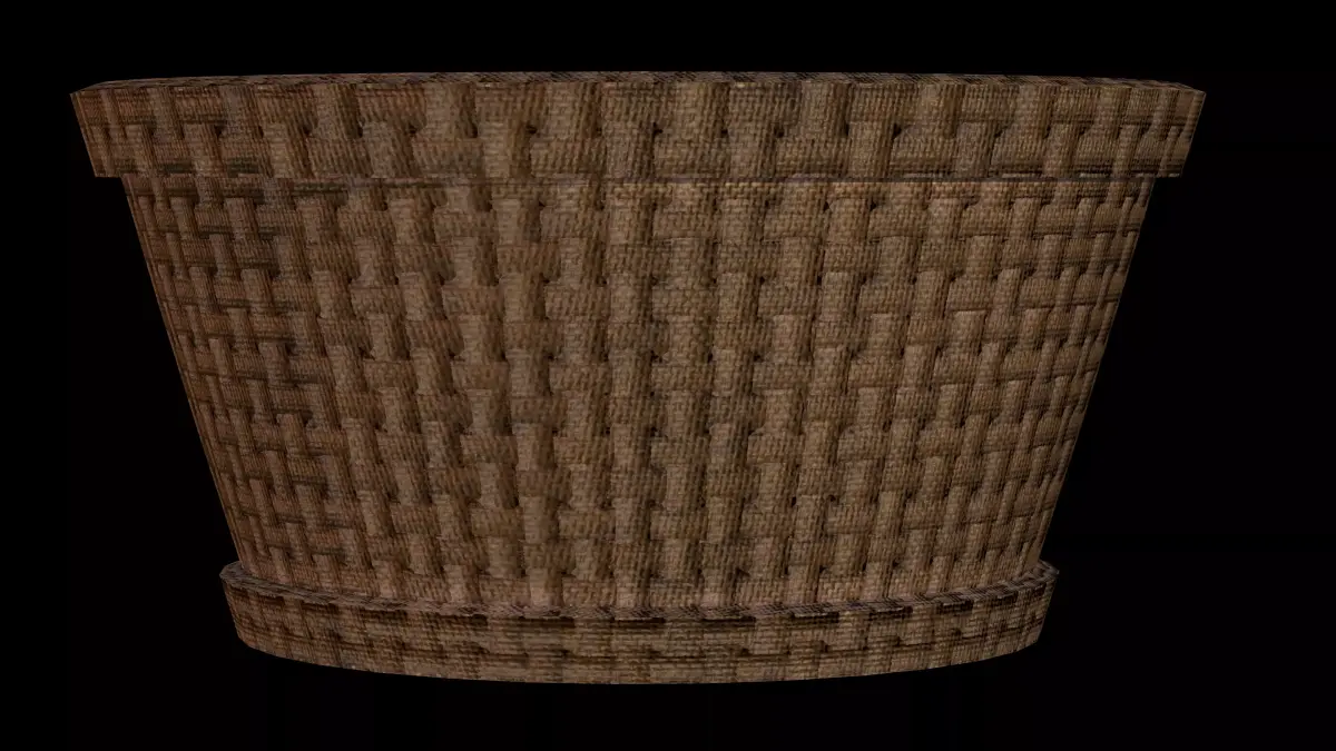 Medieval Wicker Basket 0  Game Ready Prop Low-poly 3D model