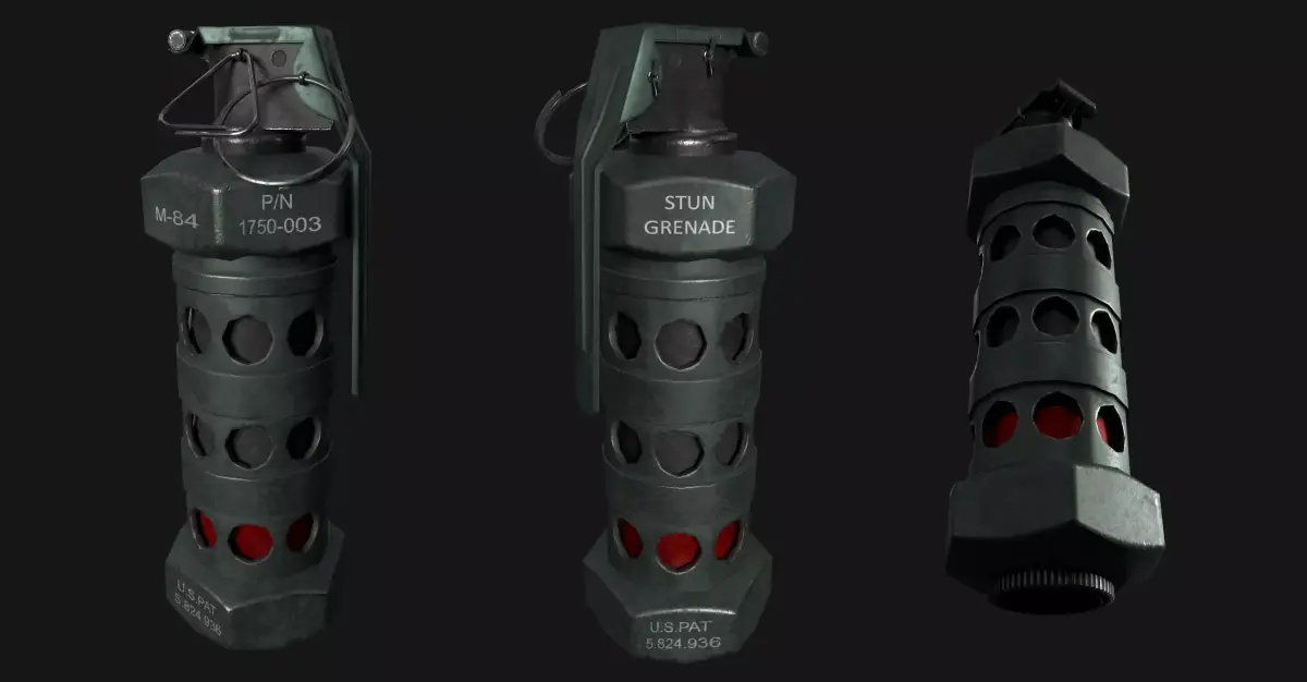 Flash M-84 grenade Free low-poly 3D model