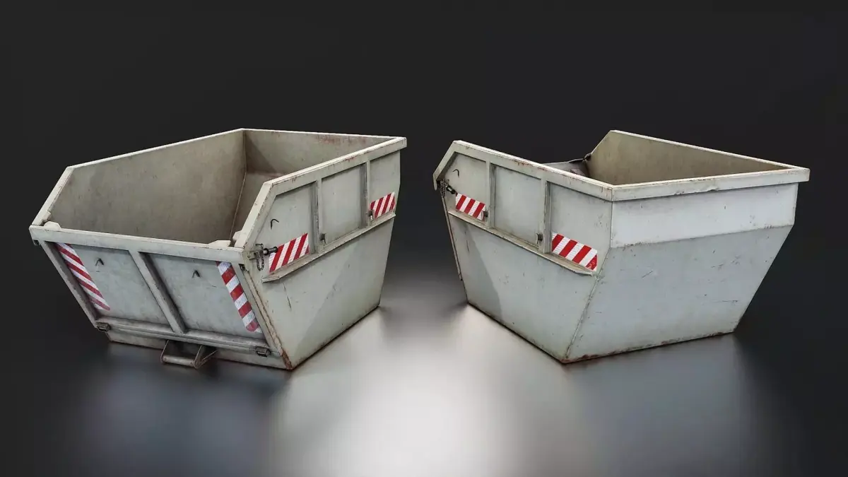 Industrial Dumpster Container 3D Model Low-poly 3D model