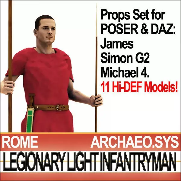 Ancient Rome Light Infantryman 4 BC Props 3D model