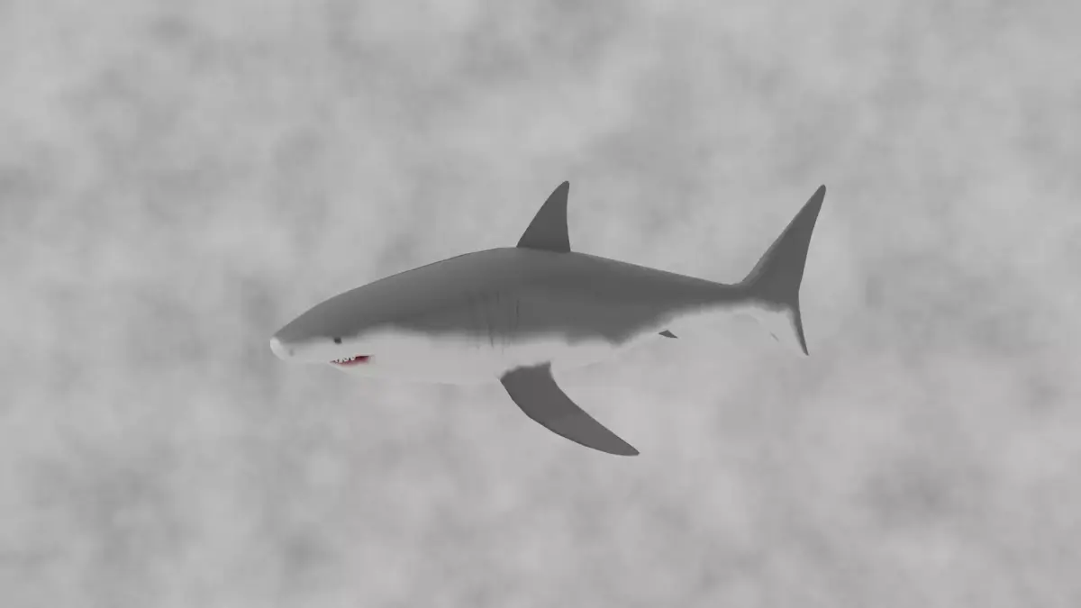 White shark animals low-poly game ready Free low-poly 3D model