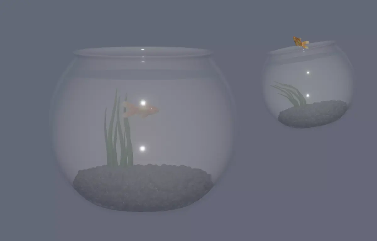 Round Aquarium with GoldFish 3D model