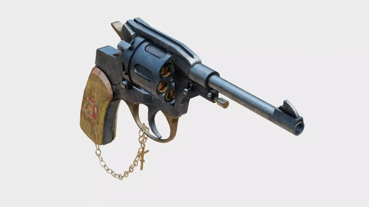 Nagant M1895 Revolver Free low-poly 3D model
