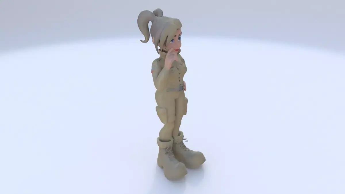 Military Personnel female 3D model