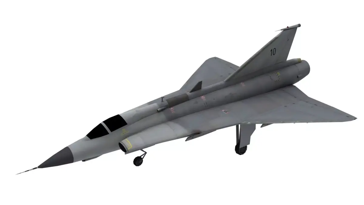 LowpolySaab 35 Draken Aircraft Low-poly 3D model