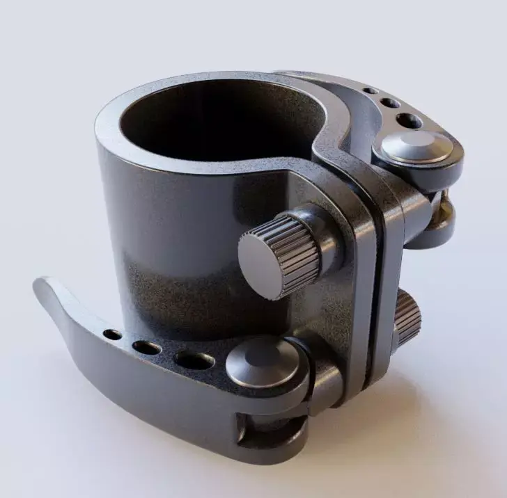 E-Scooter Quick Release Clamp with Procedural PBR Material 3D model