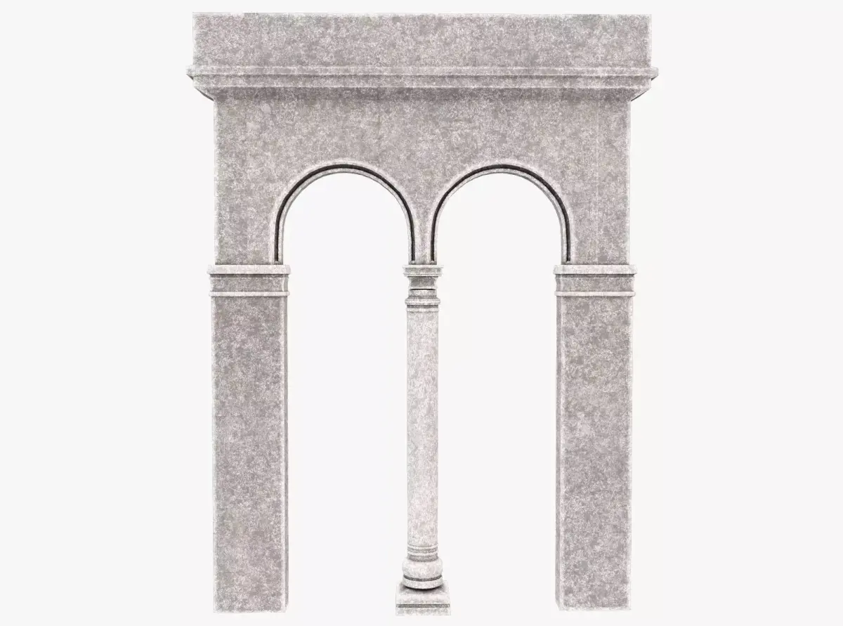 Column pair of arches Low-poly 3D model