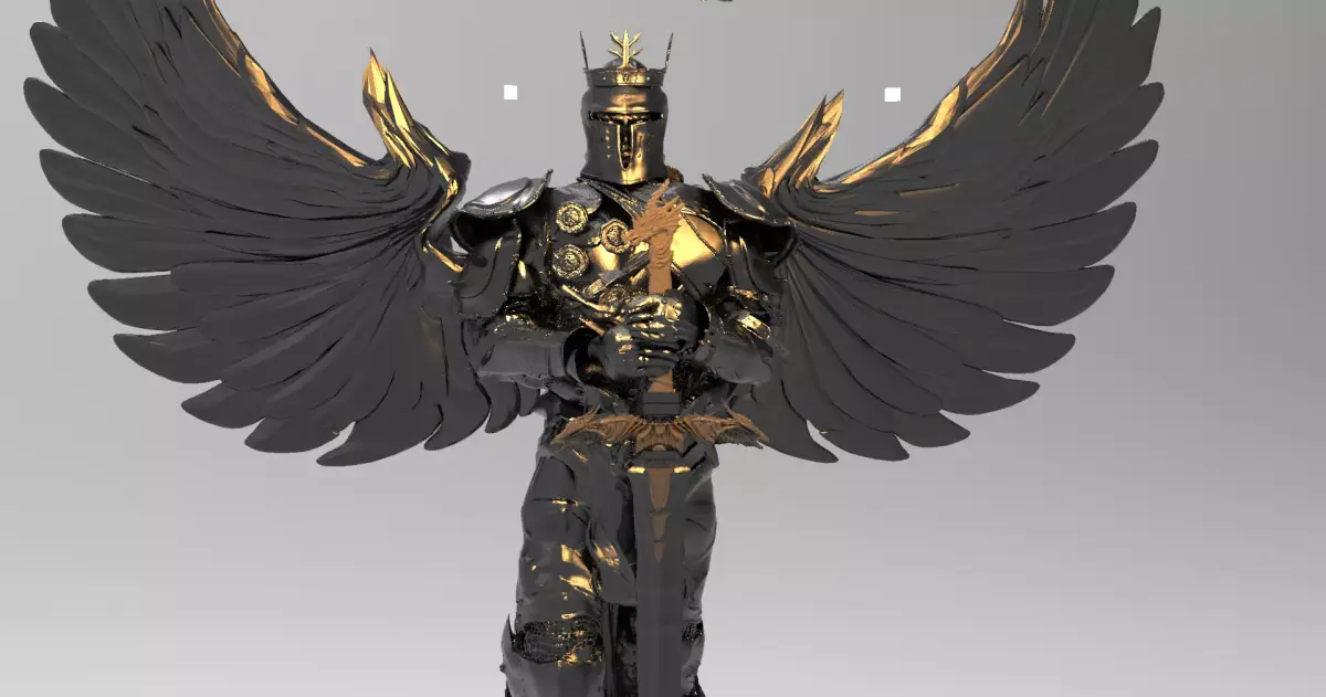 Black dragon Knight sculpture  3D model