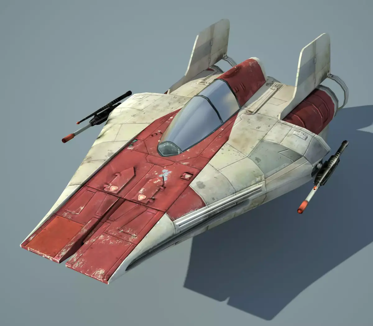 Game Ready Star Wars RZ-1 A-wing interceptor Starfighter Low-poly 3D model