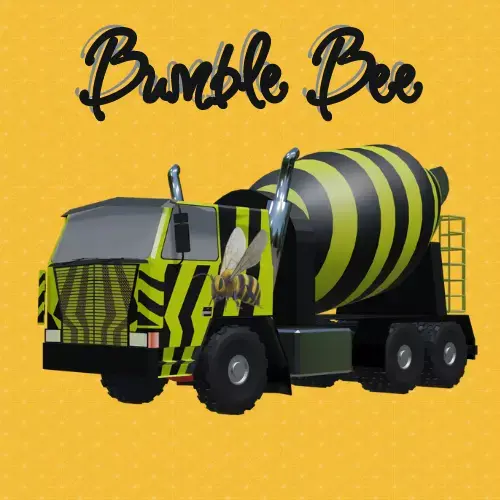 Bumble Bee Contrete Mixer Low-poly 3D model