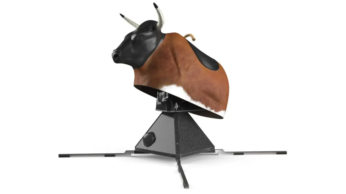 Mechanical Rodeo Bull with Steel Stabilizer Case Rigged for Maya 3D model