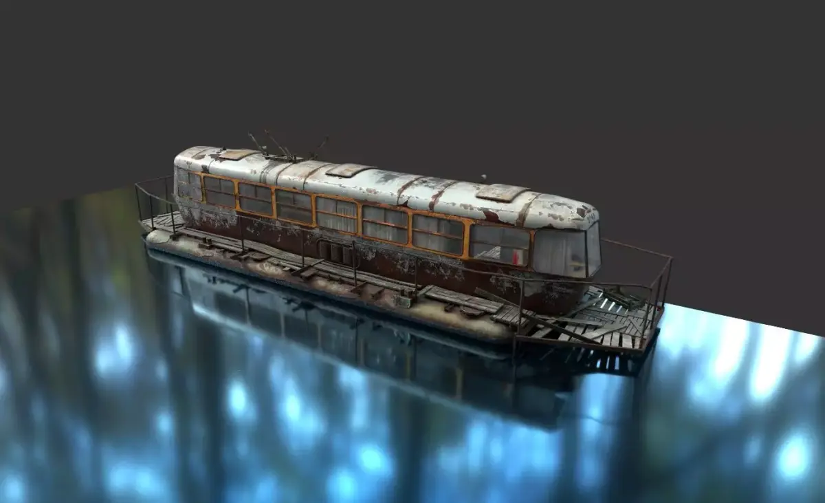 Abandoned Riverside -Waterside Tram 3D model