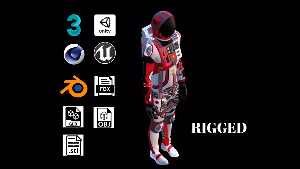 Astronaut Spacesuit Vietnam 3D model