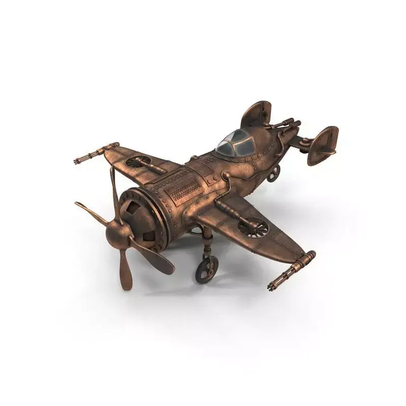 Phantom toy airplane in copper 3D model