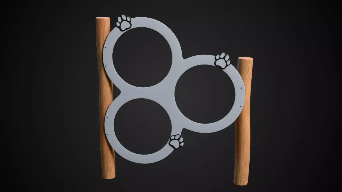 Dog Hoop Jump Low-poly 3D model