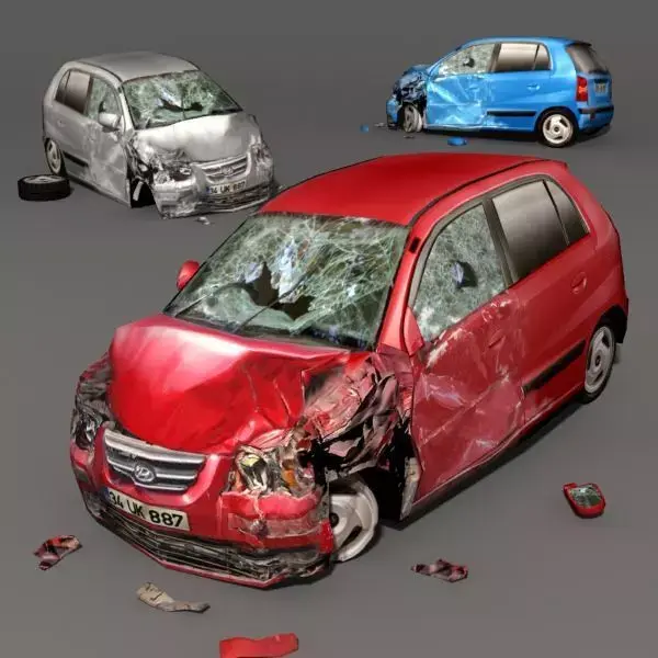 Scrap Car 01 Low-poly 3D model