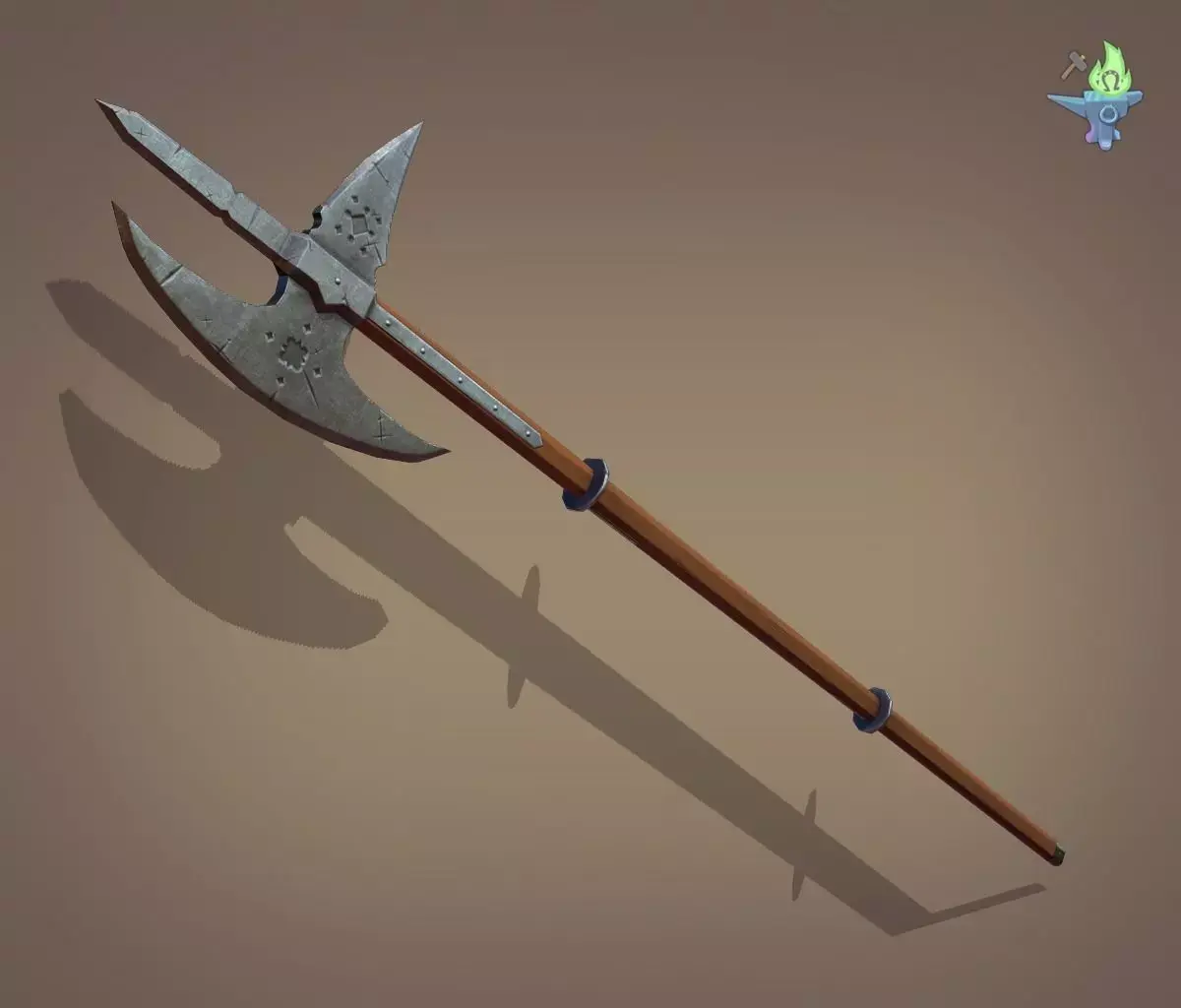 Poleaxe Halberd Low-poly 3D model