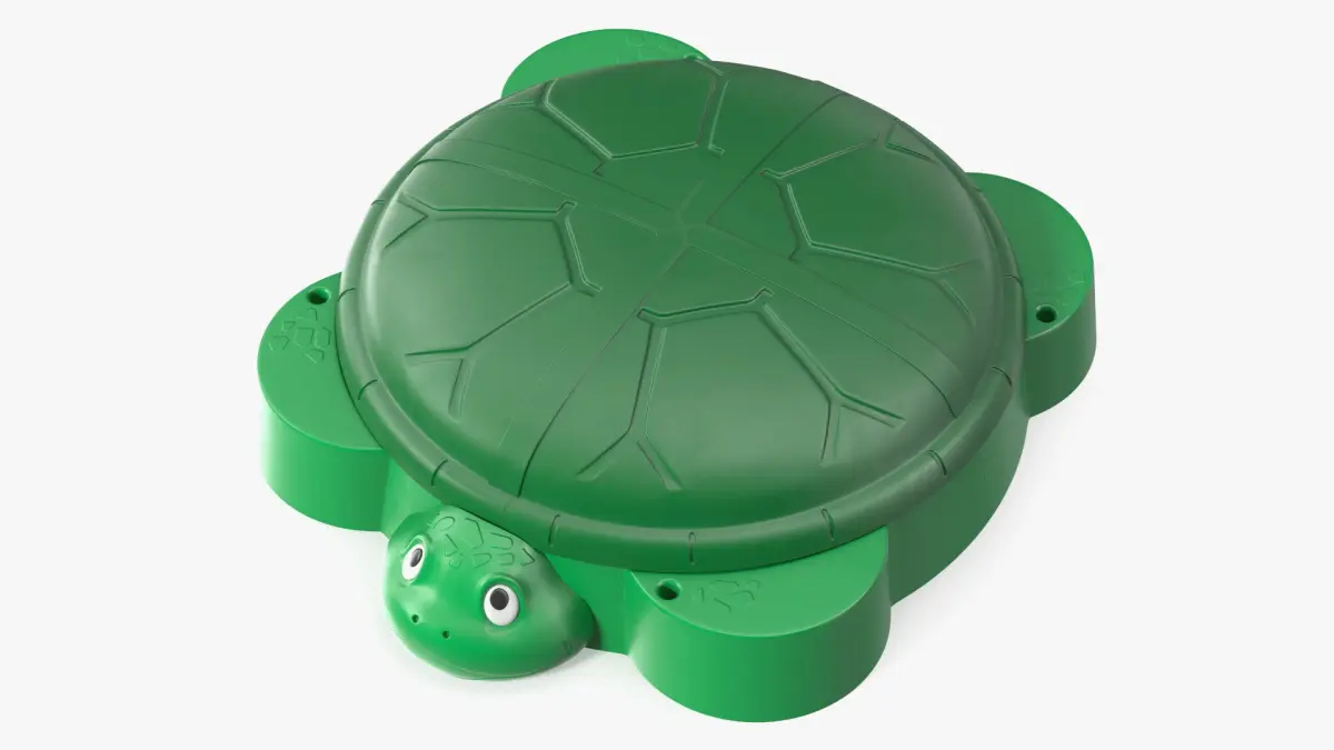 Covered Turtle-Shaped Sandbox for Toddlers 3D model