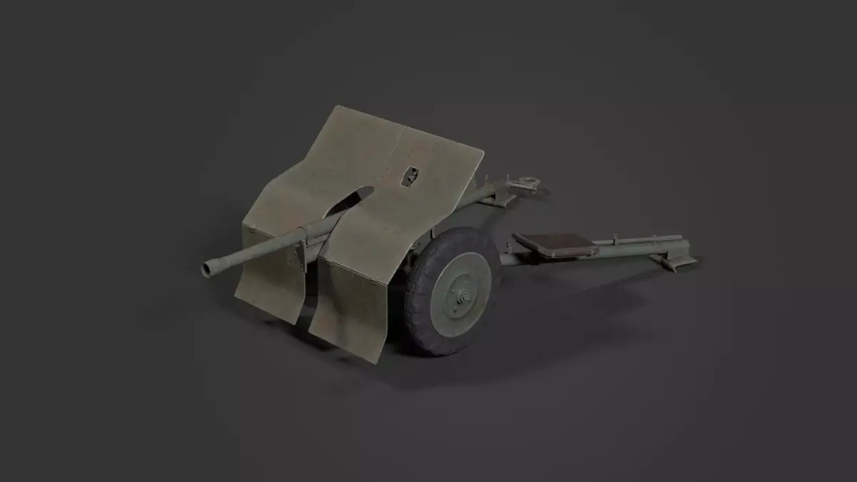 Bofors 37mm Low-poly 3D model