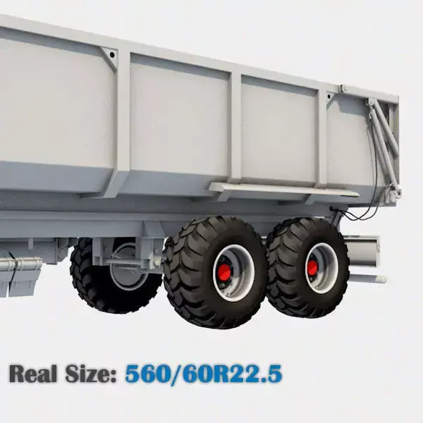 Trailer Wheel 560 60R22-5 Low-poly 3D model