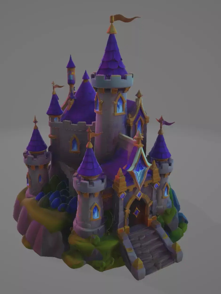 Mystical castle 5 Low-poly 3D model