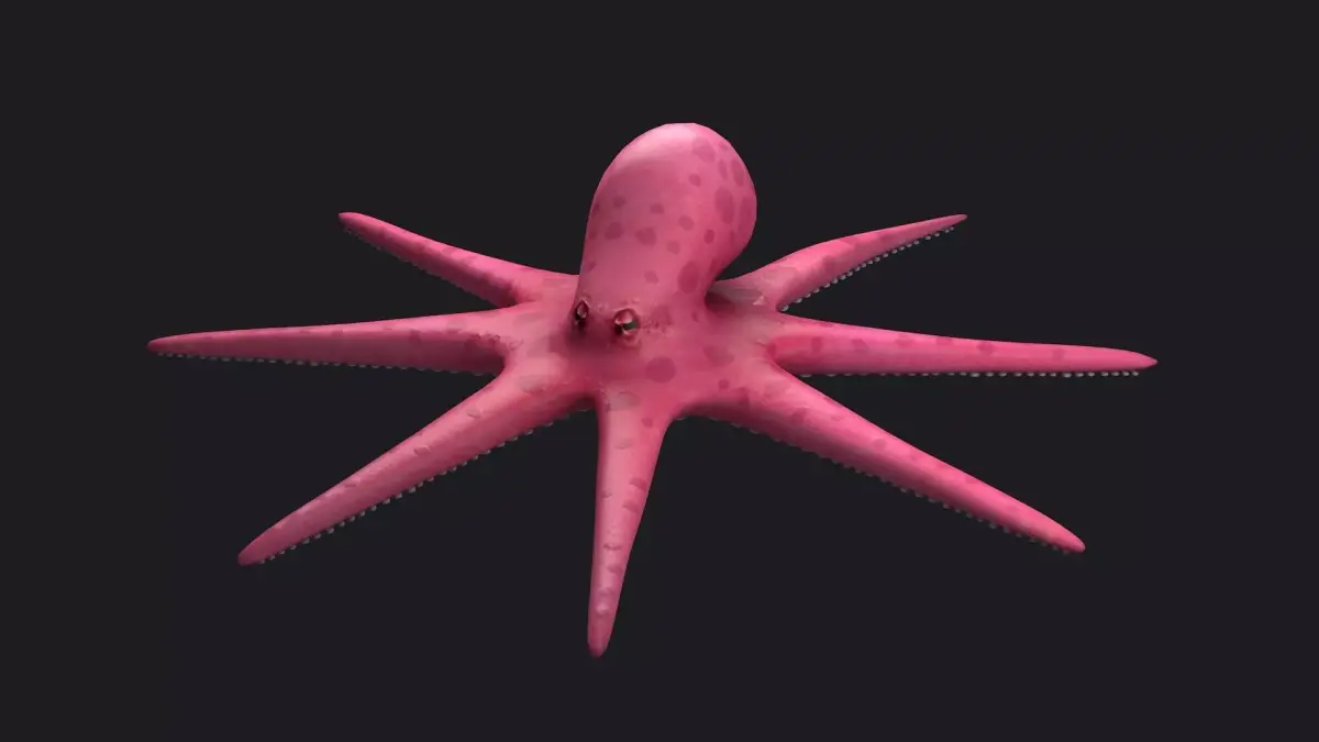 Octopus Cartoon fish underwater water nature sea ocean 3D model