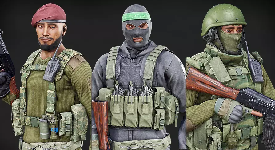 Modular Insurgents Pack V2 Low-poly 3D model