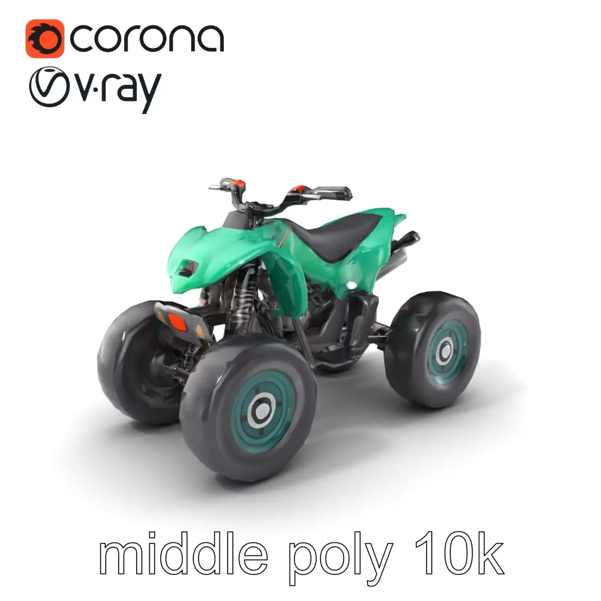 Forest Green Quad Bike with Aerodynamic Frame model pack Low-poly 3D model