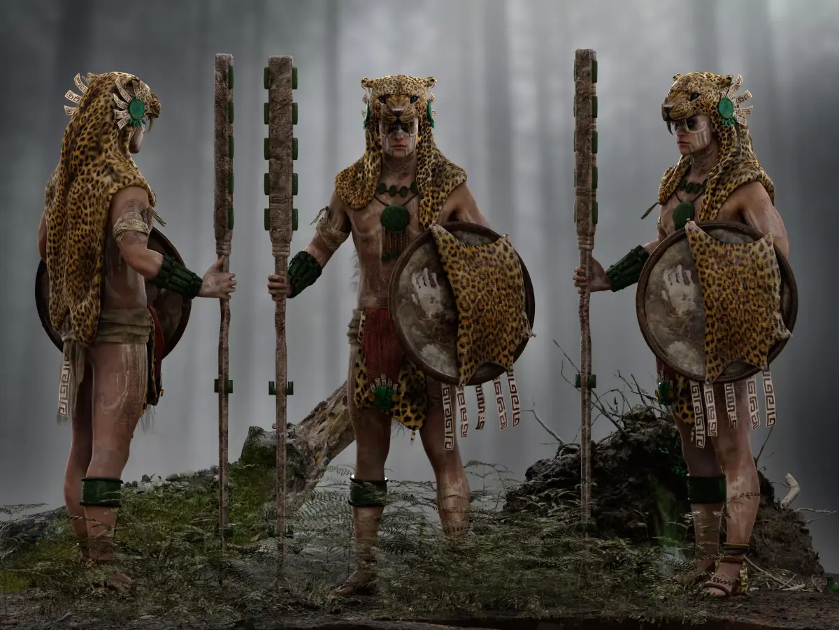 Mayan Warrior Low-poly 3D model