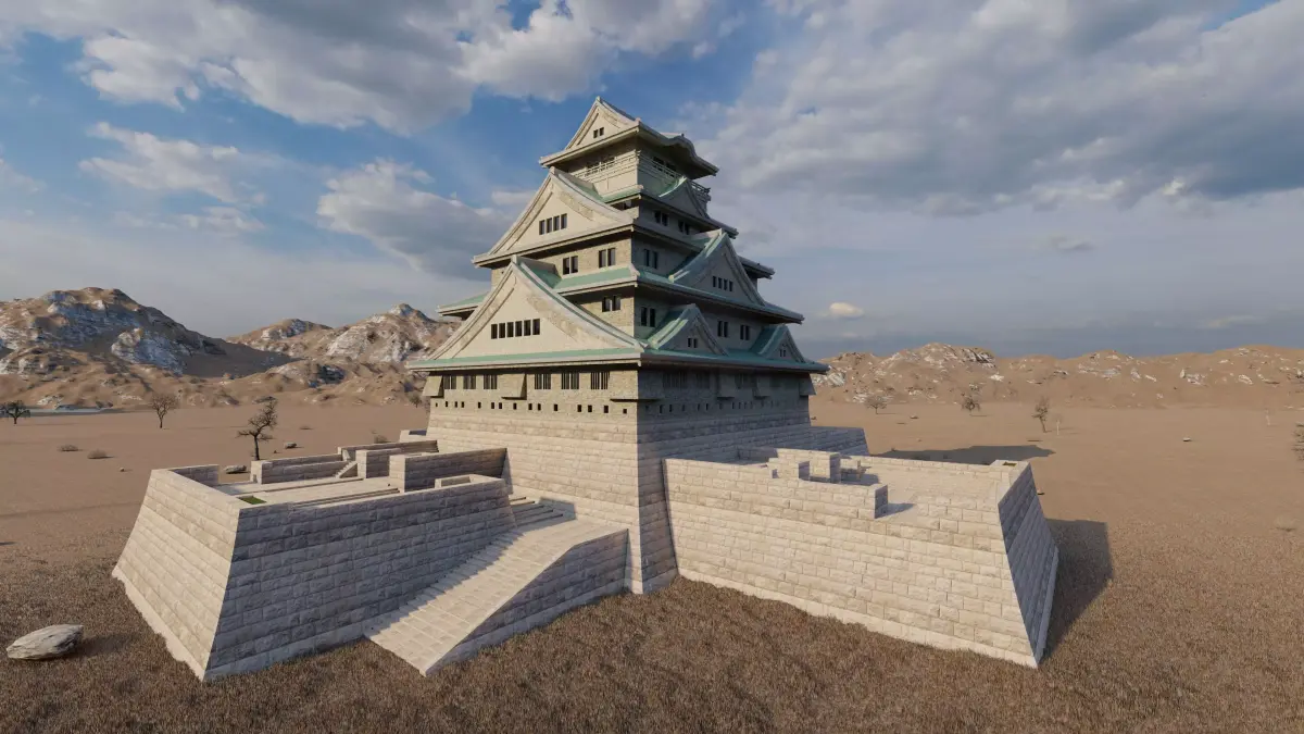  Osaka Castle-Hikone Japanese Castle 3D model