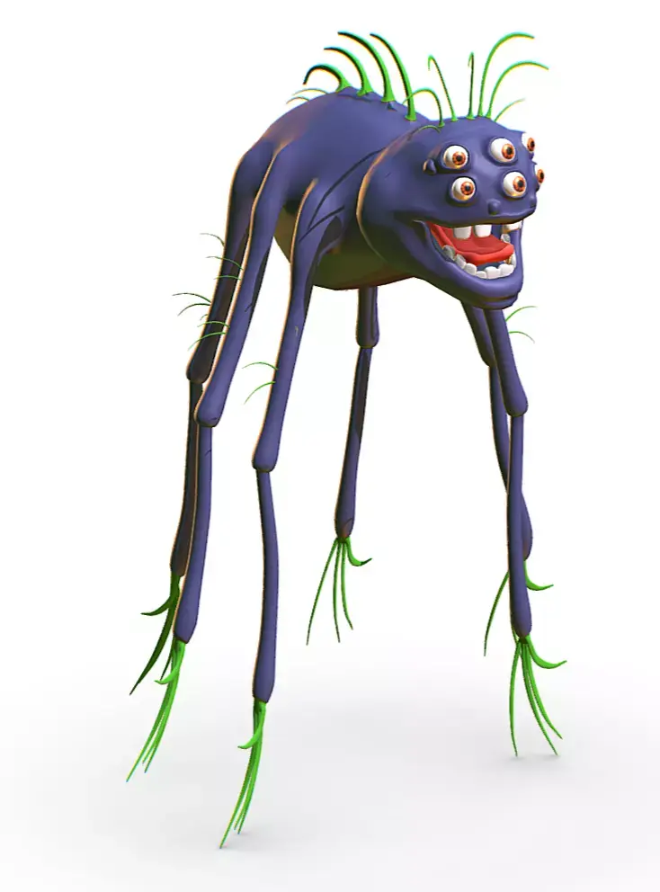 Hi-Poly Subdivision 3D Model Spider Low-poly 3D model