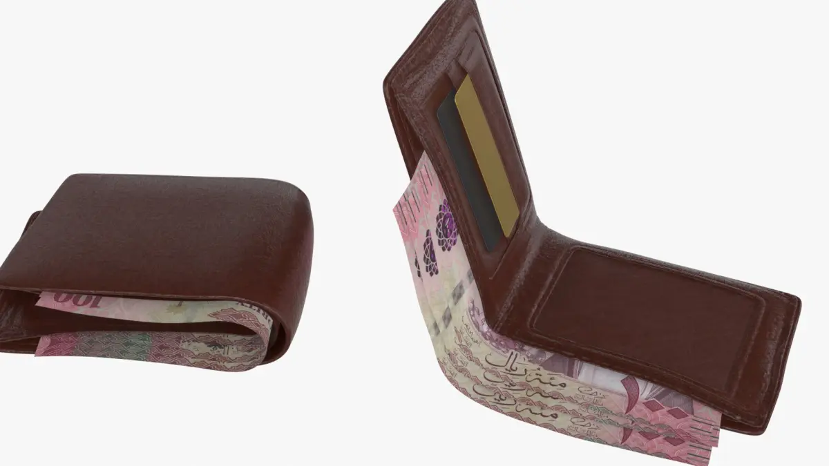 Saudi 100 Riyals Wallet Money Purse 3D model