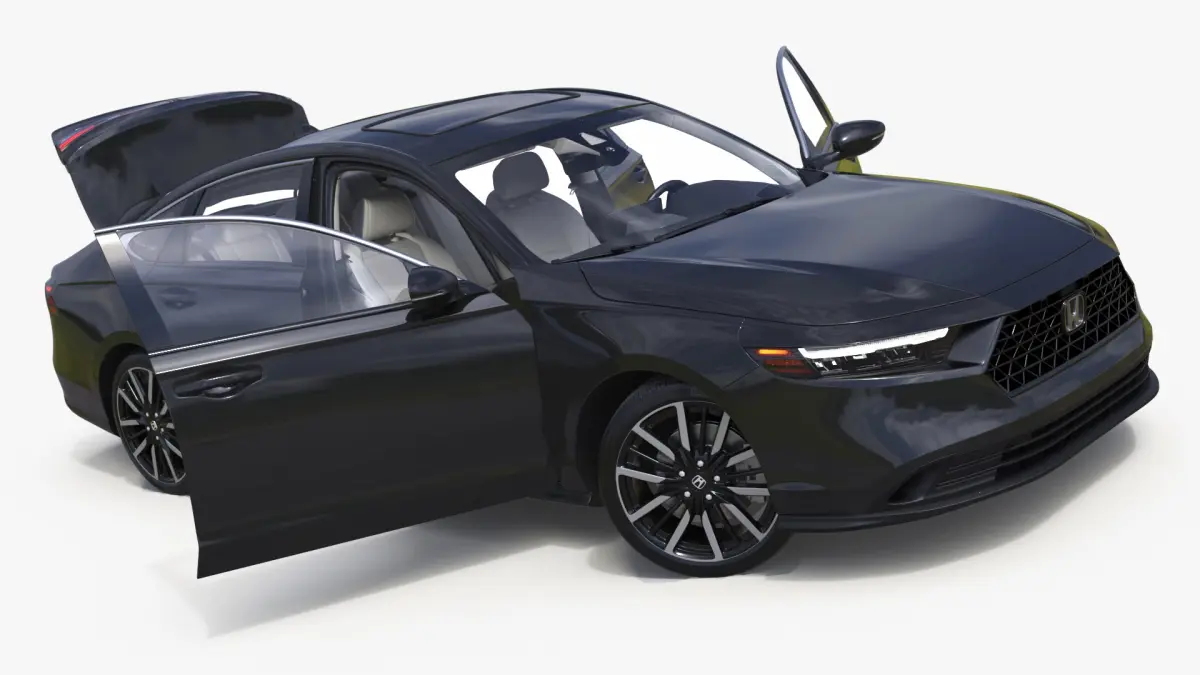 Black Honda Accord 2025 Rigged for Maya 3D model